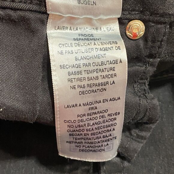 True Religion Womens 31 Moto Super Skinny Jeans Faded Black Zip Pockets Stretch - Picture 8 of 14